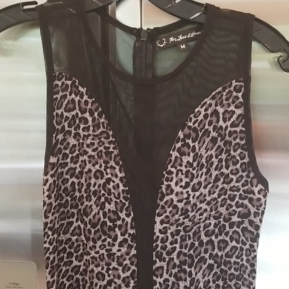 💕FOR LOVE AND LEMONS💕 Mesh Animal Print Dress Medium M NWOT - Picture 3 of 6
